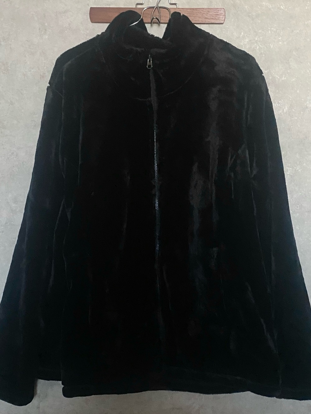 oversized plush silky fleece jacket m